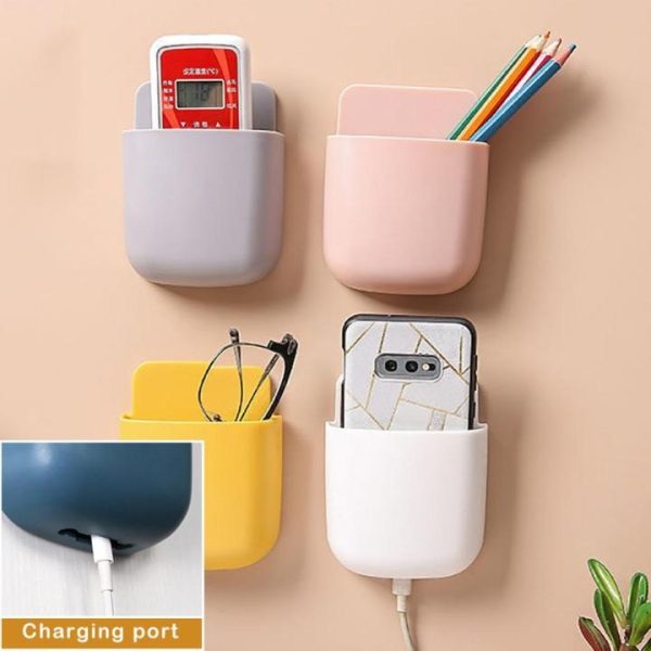 1 Pcs u Shape Wall Mounted Mobile And Remote Holder | wall Mounted Storage Case For Remote