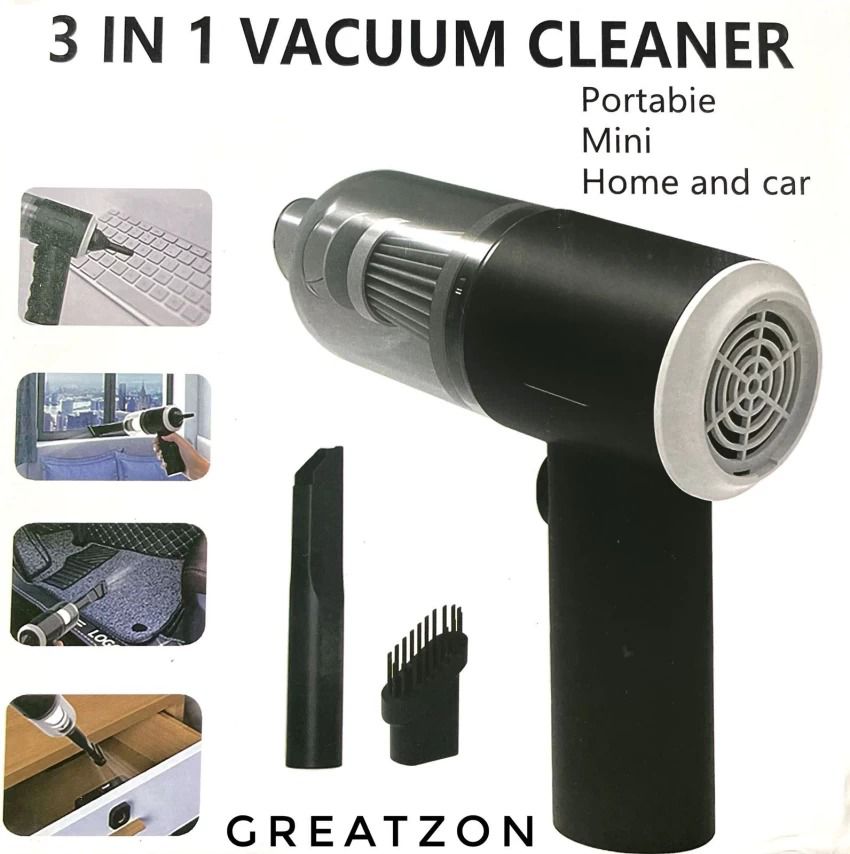 3 in 1 Portable Wireless Vacuum Cleaner – High Power Suction, Air Duster & Air Pump for Home, Car & Laptop