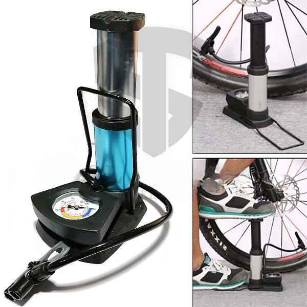 Foot & Hand Air Pump with Pressure Gauge – Portable Inflator for Car, Bike, Cycle Tires, Balls & Inflatables