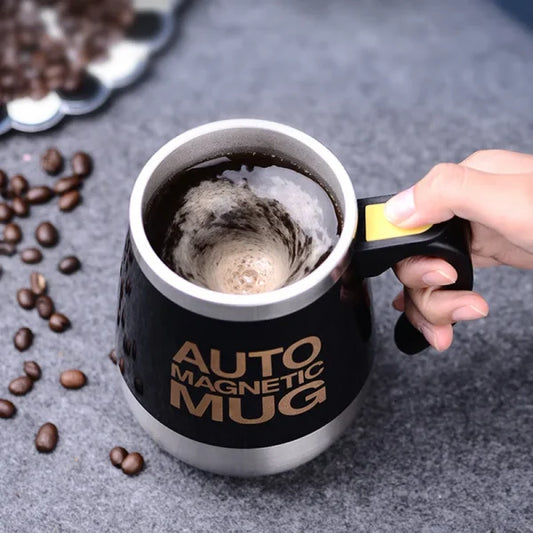 Auto Magnetic Self Stirring Mug – 400ml Stainless Steel Battery Operated Coffee & Milk Mixer Cup