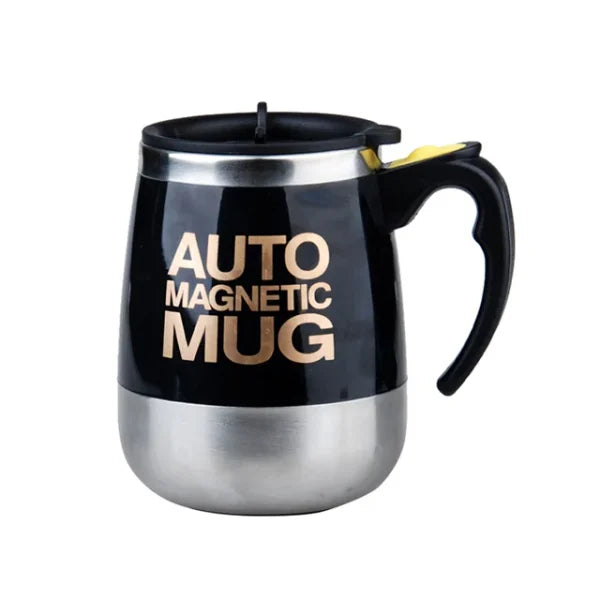 Auto Magnetic Self Stirring Mug – 400ml Stainless Steel Battery Operated Coffee & Milk Mixer Cup