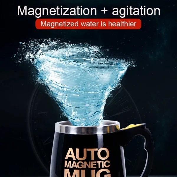 Auto Magnetic Self Stirring Mug – 400ml Stainless Steel Battery Operated Coffee & Milk Mixer Cup